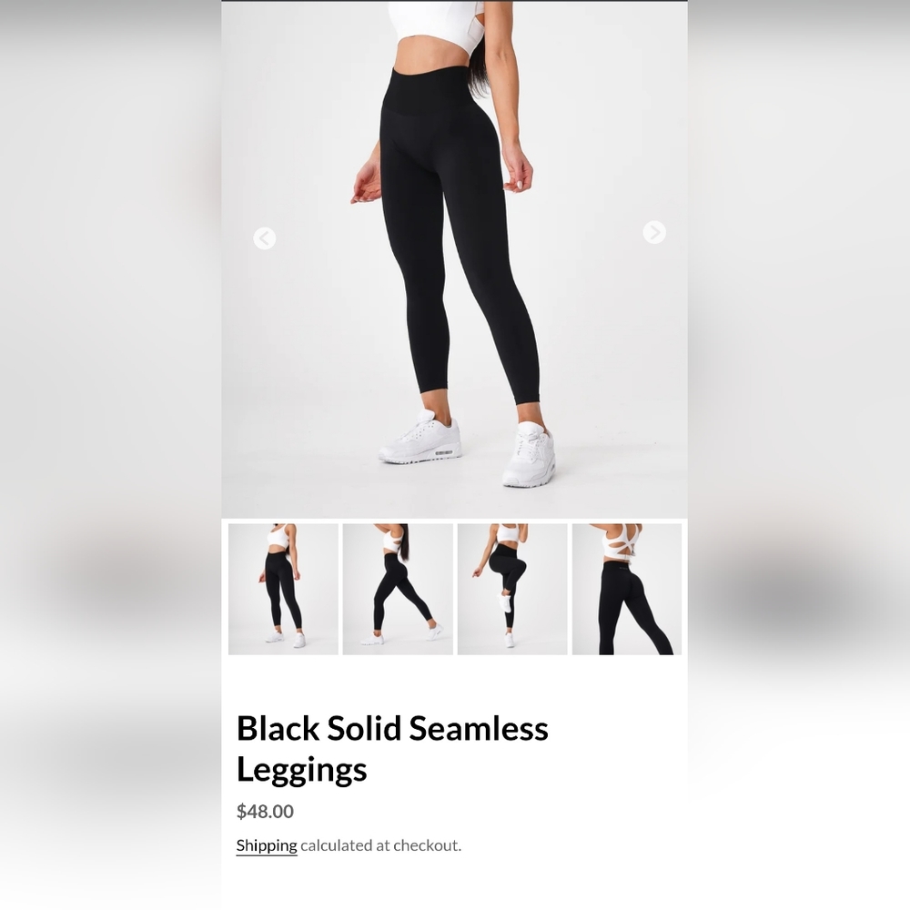 NVGTN Black Solid Seamless Leggings
